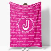 Aperturee - Custom Name Pink Diamond Step And Repeat Blanket